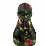 Durag vert militaire fleurs - Durag-Shop