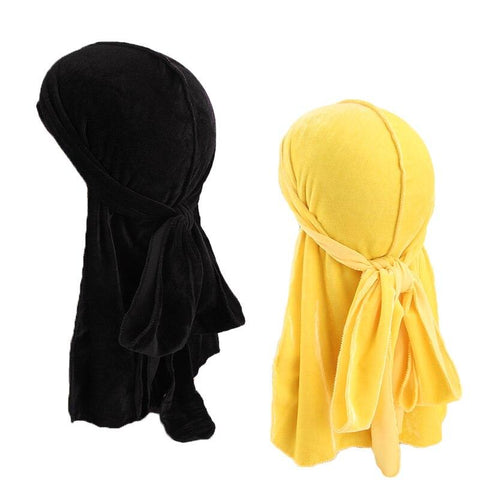 Lot of black and yellow Durag in velvet - Duragshop