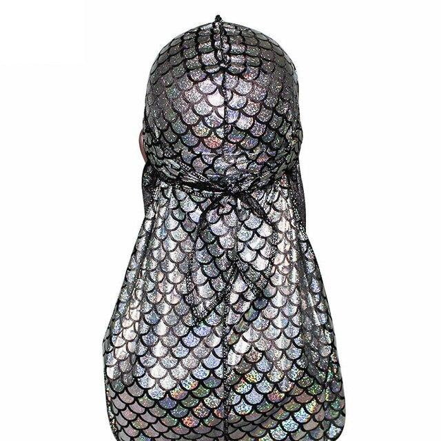 Silver durag shiny scales | Durag-Shop
