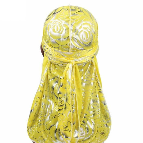 Durag yellow and silver flowers - Durag -shop