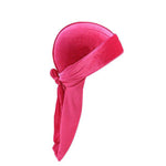 Durag dark pink long tail velvet - Durag -shop